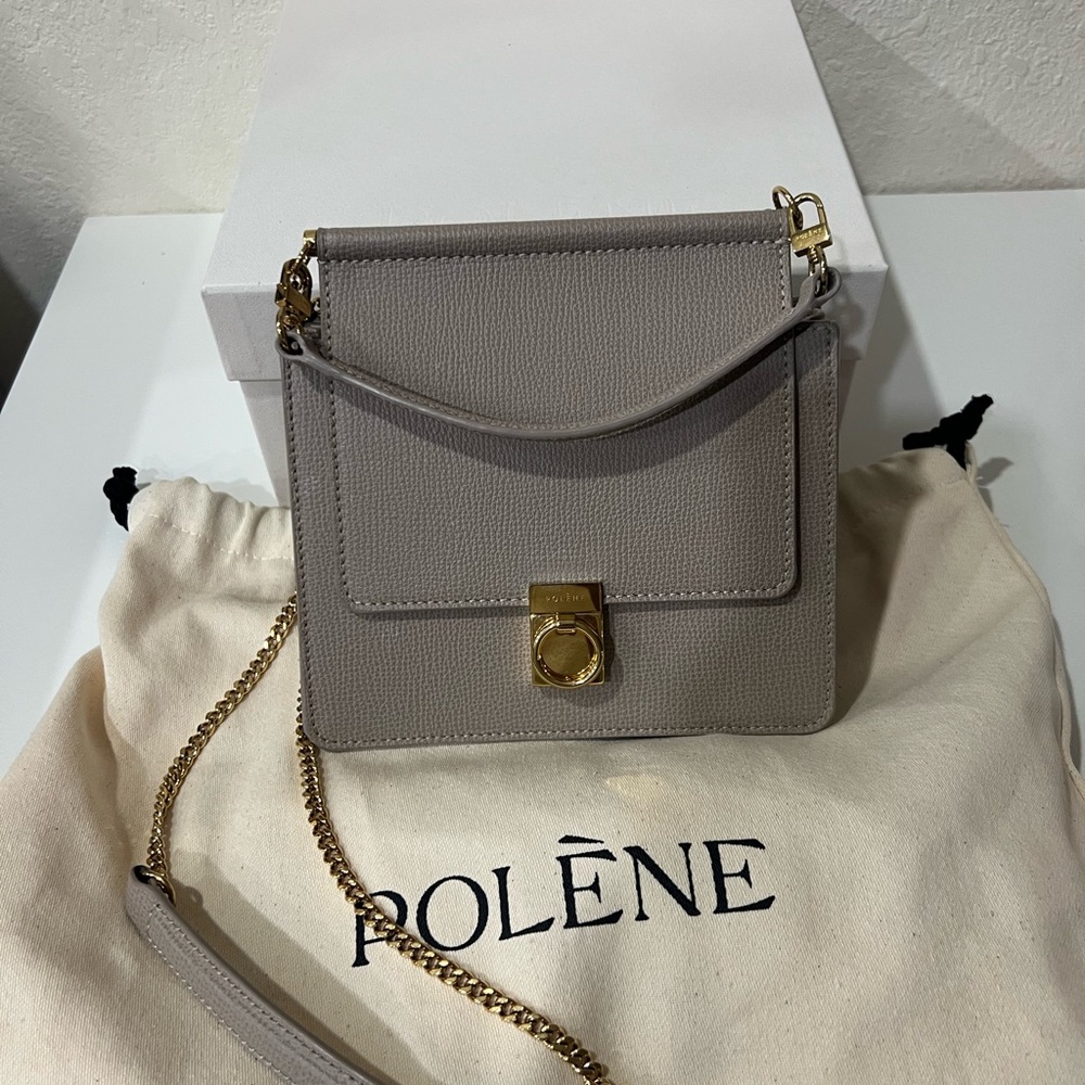 Polène Sept Mini Crossbody Bag (Taupe Color)